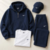 Waffle Quarter-Zip Hoodie Set