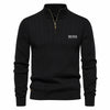 Ribbed Quarter Zip Knit Sweater