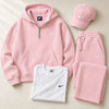Waffle Quarter-Zip Hoodie Set