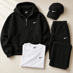 Waffle Quarter-Zip Hoodie Set