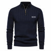 Ribbed Quarter Zip Knit Sweater
